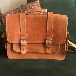 Real Leather Vintage Book Bag
